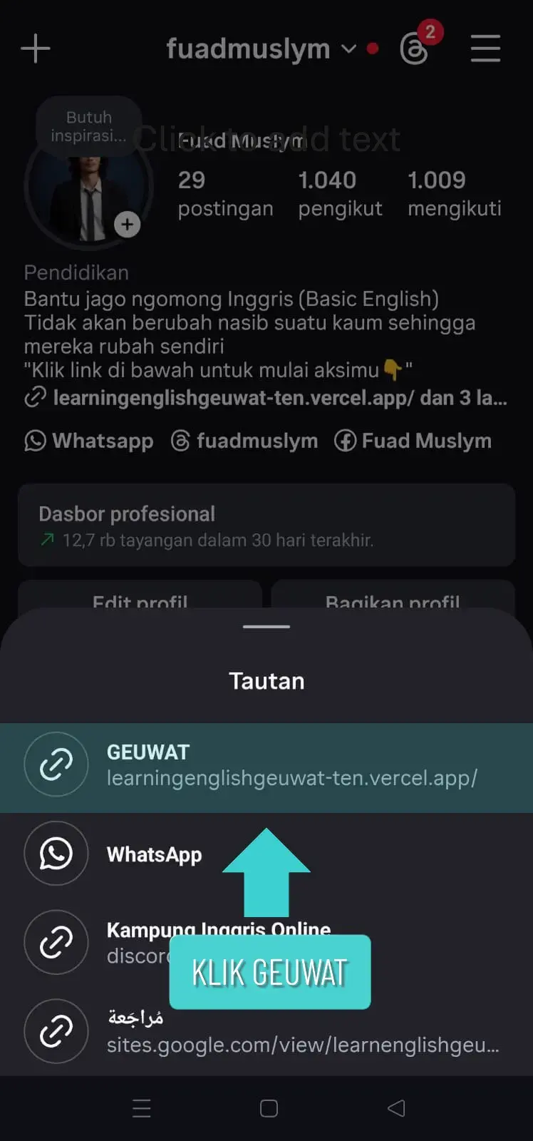 Langkah daftar dari Instagram 2